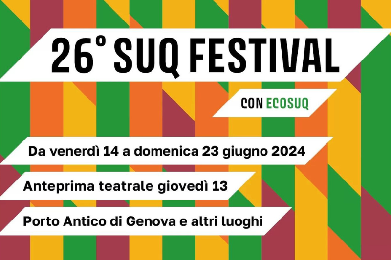 Locandina 26° edizione del Suq Festival di Genova